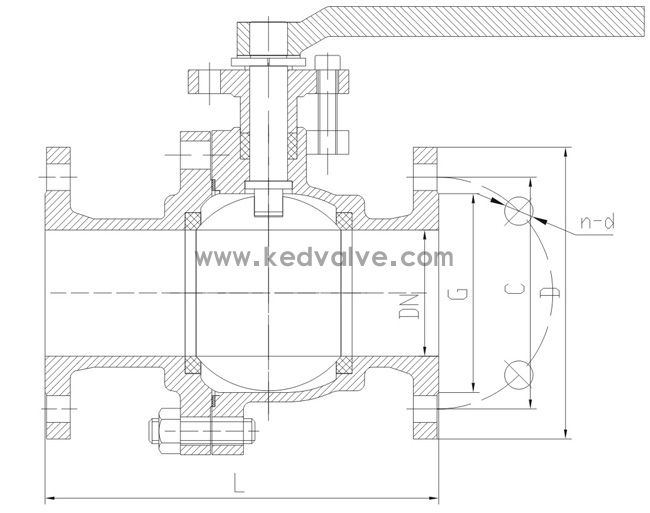 船用襯氟法蘭球閥(圖1)