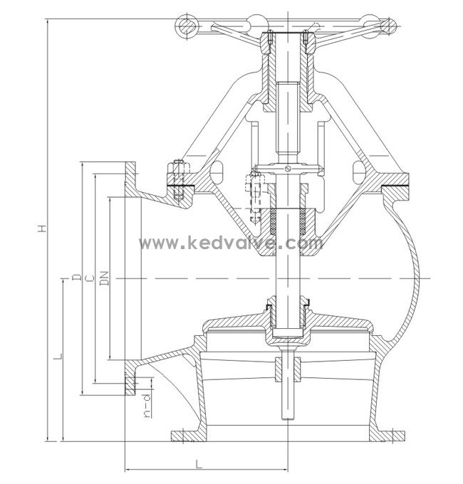 船用青銅四進位吸入通海閥GB/T11692-1989(圖1) 船用青銅四進位吸入通海閥GB/T11692-1989(圖1)