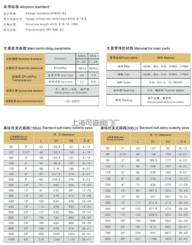 凸耳式蝶閥尺寸型號(hào)D373H(圖3)