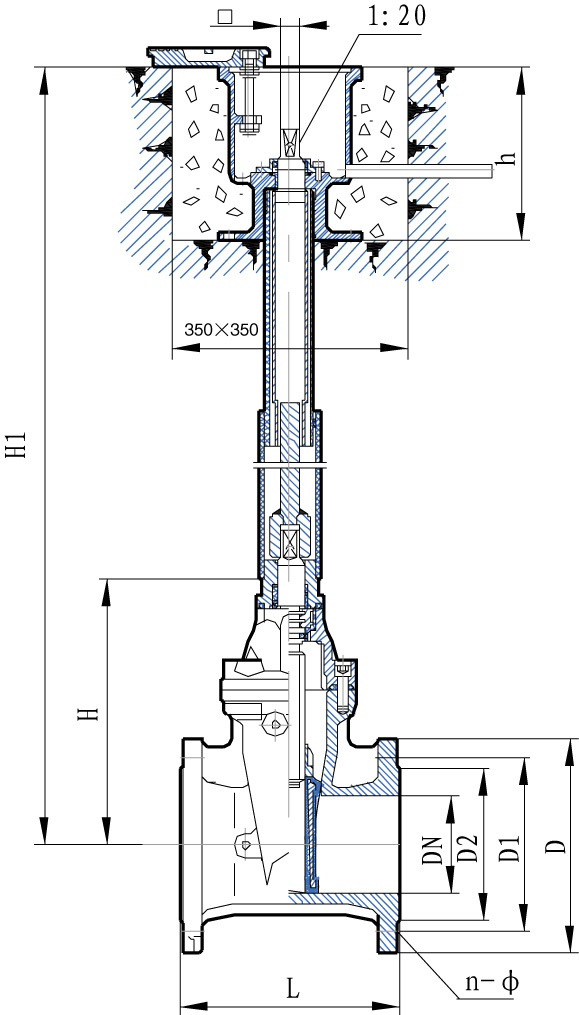 埋地式閘閥/RVZM/MZ45X埋地式閘閥說(shuō)明書(shū)(圖2)