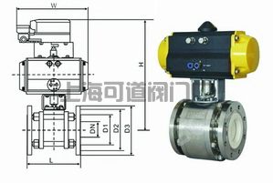 氣動陶瓷球閥,Q641TC氣動陶瓷球閥結(jié)構(gòu)圖與尺寸表